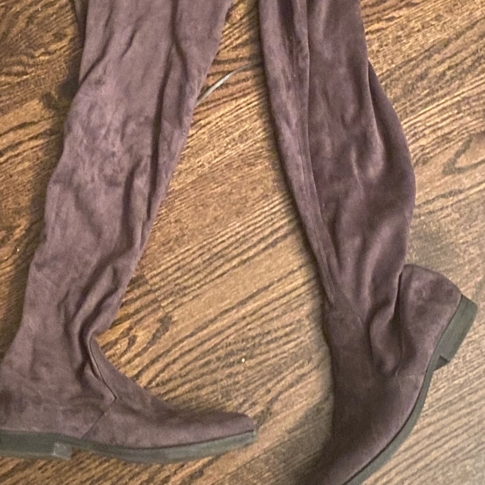 Long thigh high faux suede boots size 9